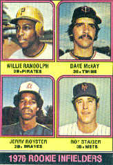 1976 Topps Baseball Cards      592     Willie Randolph/Dave McKey/Jerry Royster/Roy Staiger RC